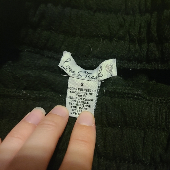 Love Streak Small Embroidered Rainbow Black High Waisted Shorts - Picture 3 of 3